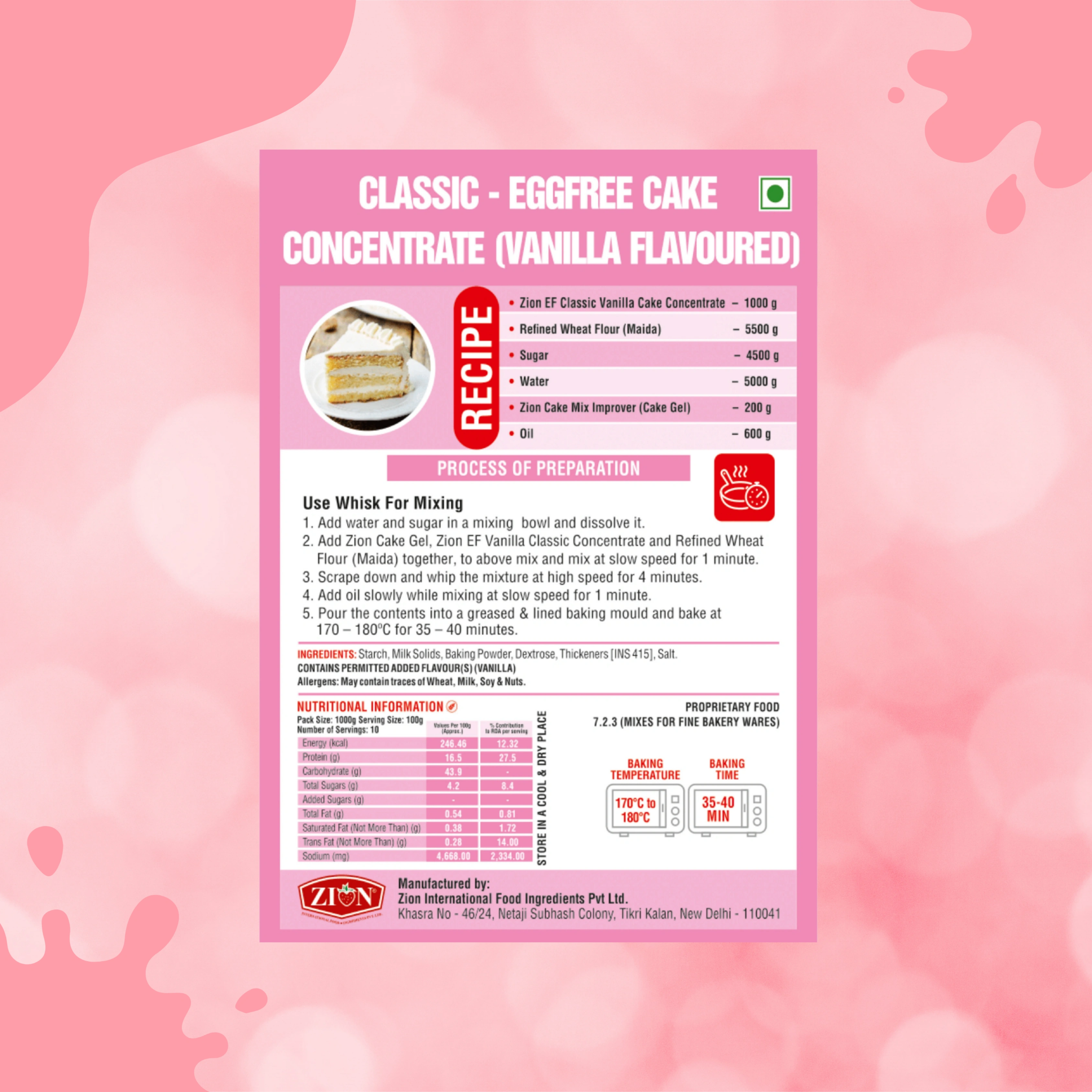 Egg-less Vanilla Cake